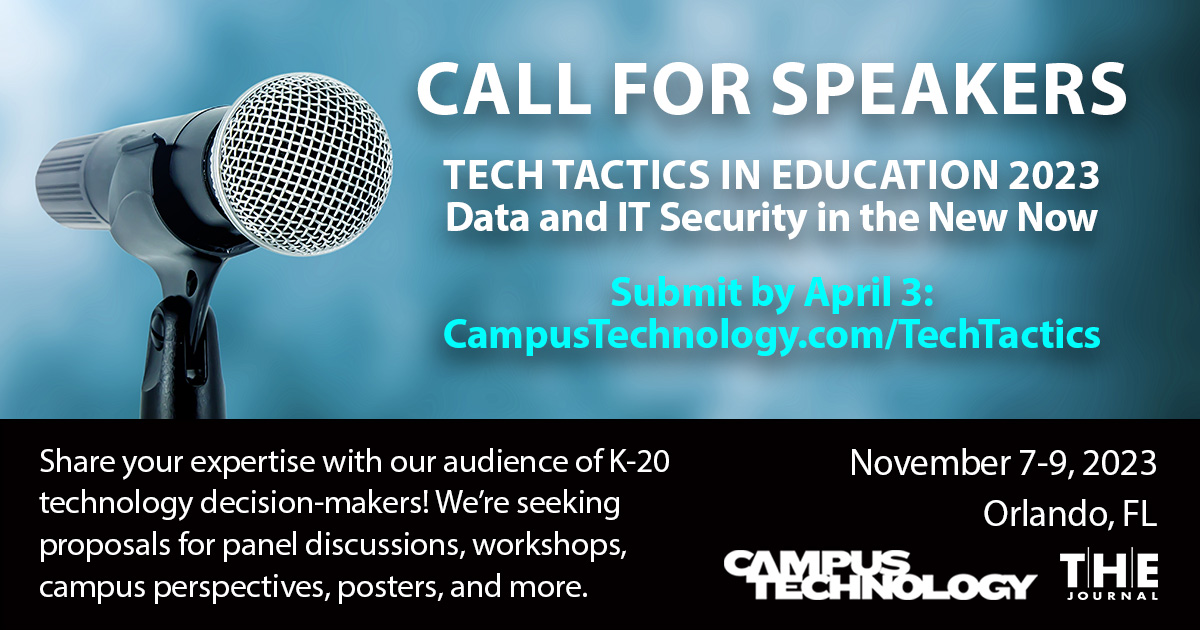 Tech Tactics in Education call for speakers